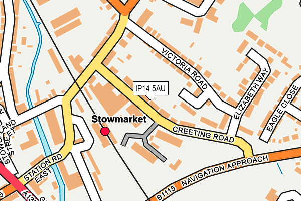 IP14 5AU map - OS OpenMap – Local (Ordnance Survey)