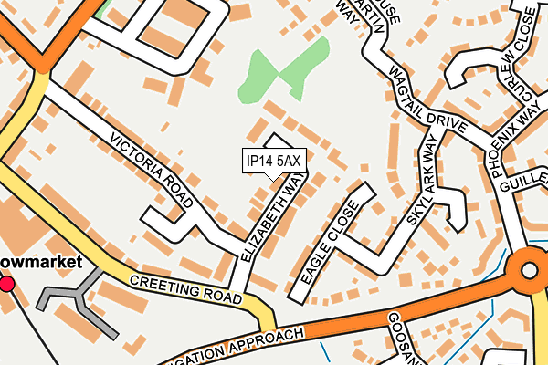 IP14 5AX map - OS OpenMap – Local (Ordnance Survey)