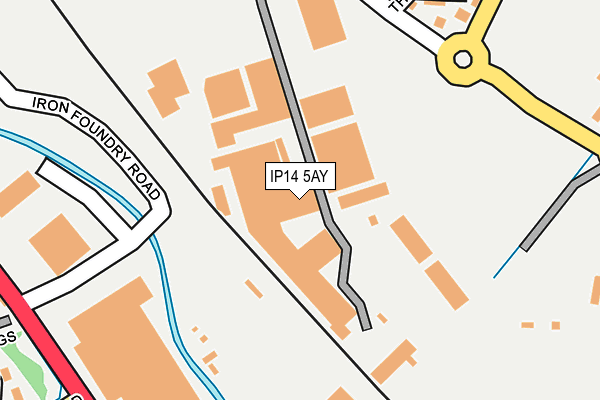IP14 5AY map - OS OpenMap – Local (Ordnance Survey)
