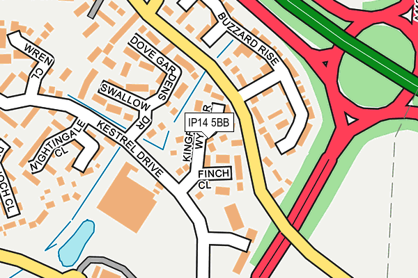 IP14 5BB map - OS OpenMap – Local (Ordnance Survey)