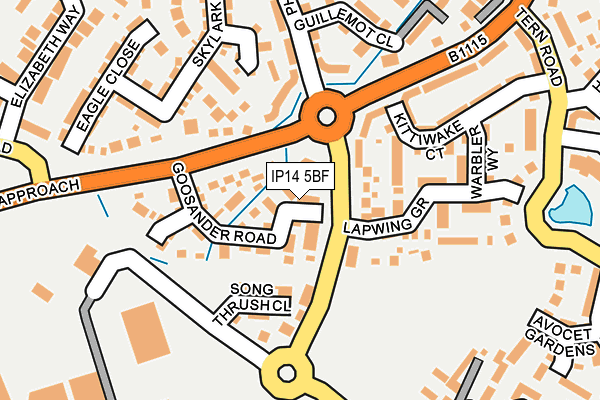 IP14 5BF map - OS OpenMap – Local (Ordnance Survey)