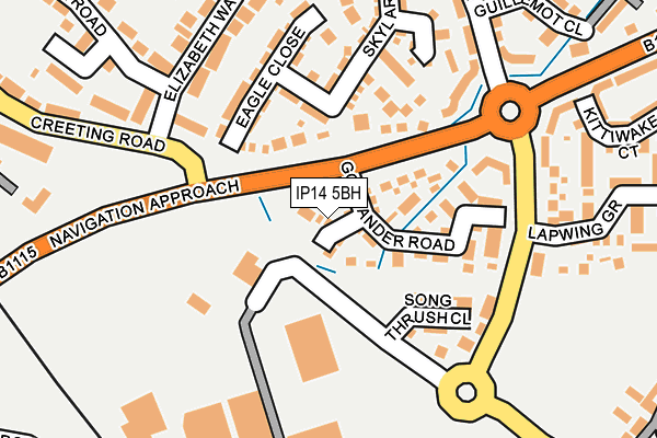 IP14 5BH map - OS OpenMap – Local (Ordnance Survey)
