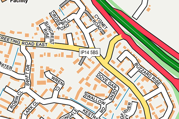 IP14 5BS map - OS OpenMap – Local (Ordnance Survey)
