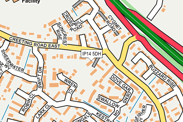 IP14 5DH map - OS OpenMap – Local (Ordnance Survey)