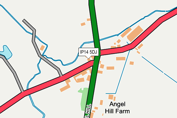 IP14 5DJ map - OS OpenMap – Local (Ordnance Survey)