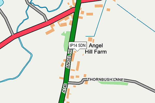 IP14 5DN map - OS OpenMap – Local (Ordnance Survey)