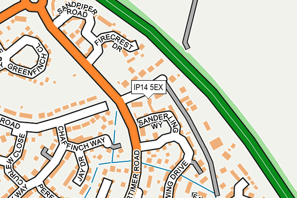 IP14 5EX map - OS OpenMap – Local (Ordnance Survey)
