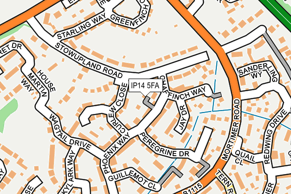 IP14 5FA map - OS OpenMap – Local (Ordnance Survey)