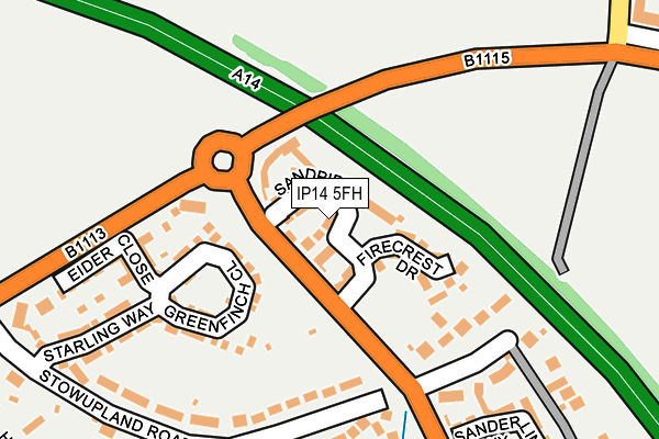 IP14 5FH map - OS OpenMap – Local (Ordnance Survey)