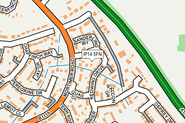 IP14 5FN map - OS OpenMap – Local (Ordnance Survey)