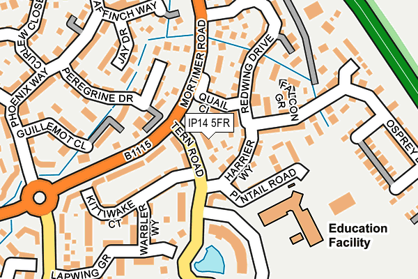 IP14 5FR map - OS OpenMap – Local (Ordnance Survey)