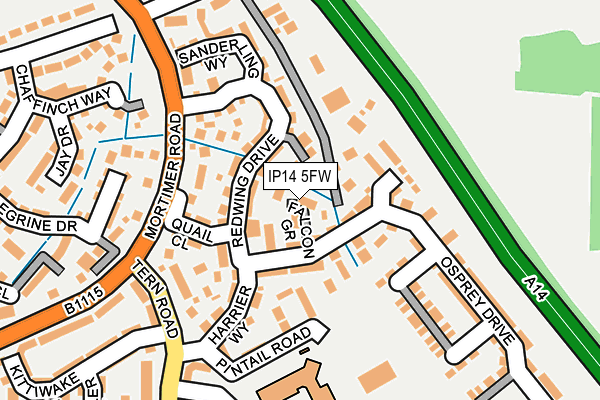 IP14 5FW map - OS OpenMap – Local (Ordnance Survey)