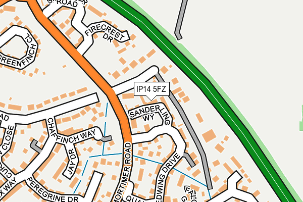 IP14 5FZ map - OS OpenMap – Local (Ordnance Survey)
