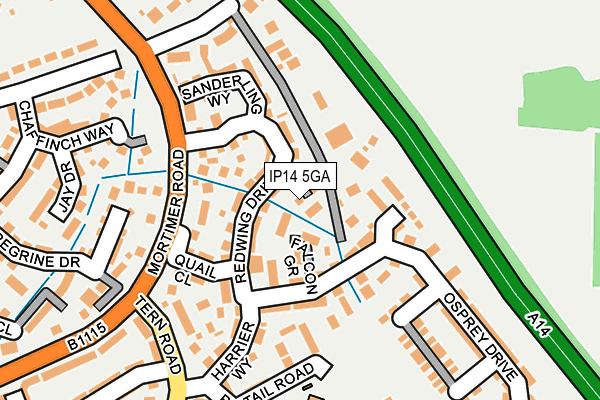 IP14 5GA map - OS OpenMap – Local (Ordnance Survey)