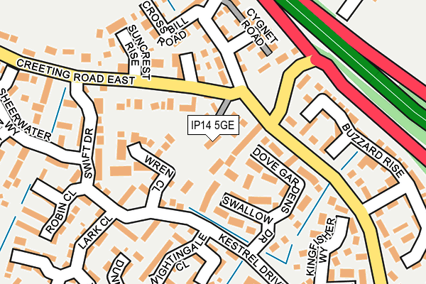 IP14 5GE map - OS OpenMap – Local (Ordnance Survey)