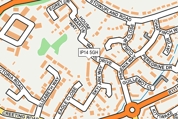 IP14 5GH map - OS OpenMap – Local (Ordnance Survey)