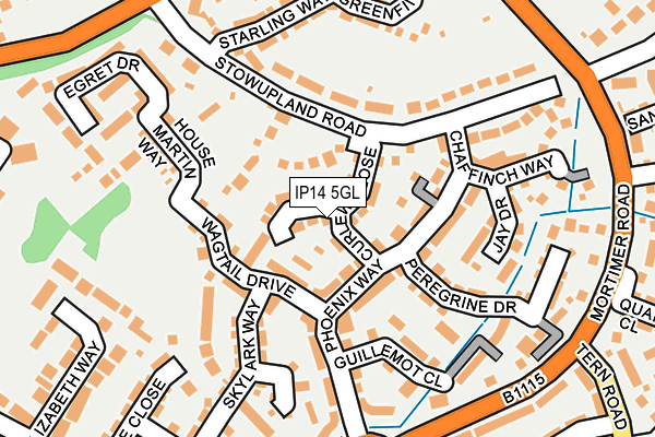 IP14 5GL map - OS OpenMap – Local (Ordnance Survey)