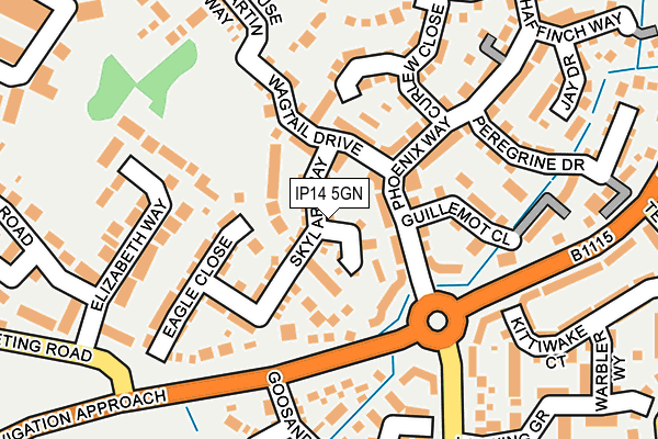 IP14 5GN map - OS OpenMap – Local (Ordnance Survey)