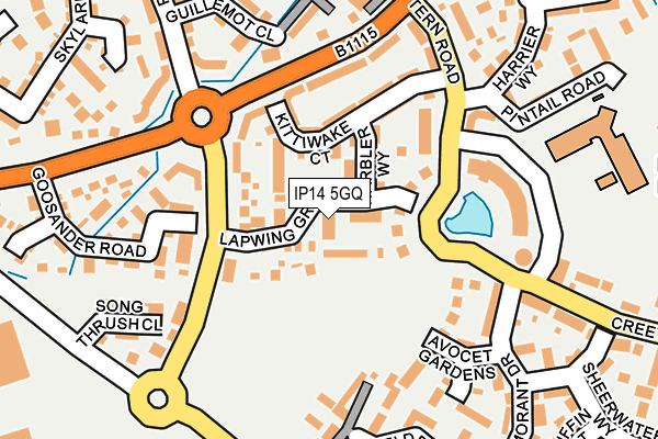 IP14 5GQ map - OS OpenMap – Local (Ordnance Survey)