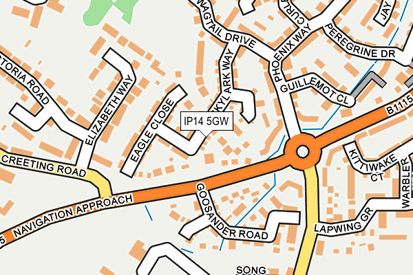 IP14 5GW map - OS OpenMap – Local (Ordnance Survey)