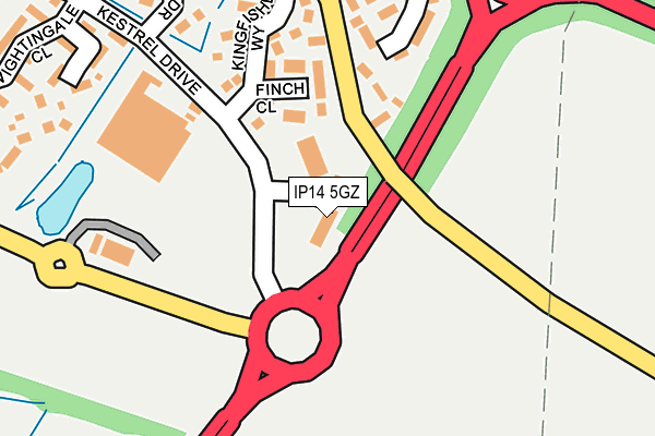 IP14 5GZ map - OS OpenMap – Local (Ordnance Survey)
