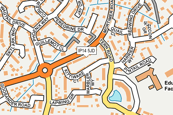 IP14 5JD map - OS OpenMap – Local (Ordnance Survey)