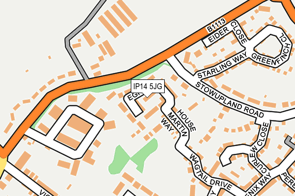 IP14 5JG map - OS OpenMap – Local (Ordnance Survey)
