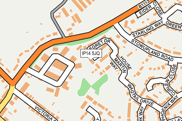 IP14 5JQ map - OS OpenMap – Local (Ordnance Survey)