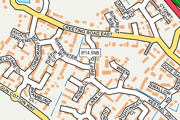 IP14 5NB map - OS OpenMap – Local (Ordnance Survey)