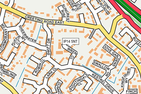 IP14 5NT map - OS OpenMap – Local (Ordnance Survey)