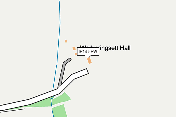 IP14 5PW map - OS OpenMap – Local (Ordnance Survey)