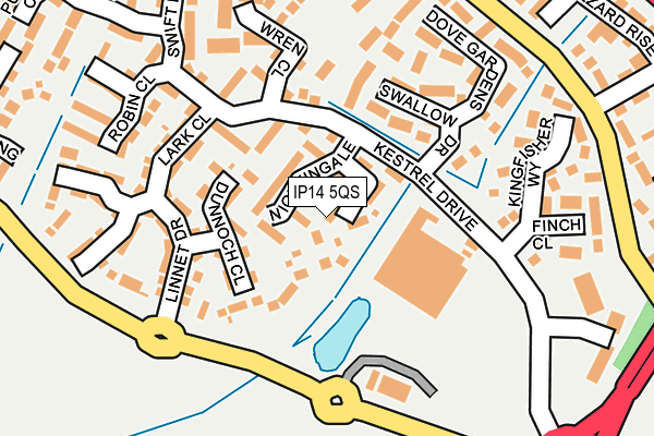 IP14 5QS map - OS OpenMap – Local (Ordnance Survey)