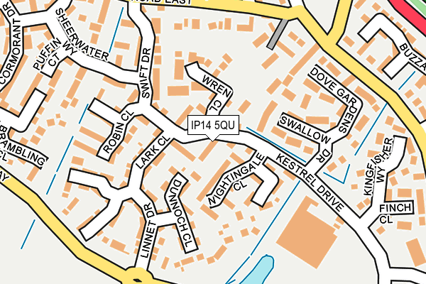 IP14 5QU map - OS OpenMap – Local (Ordnance Survey)