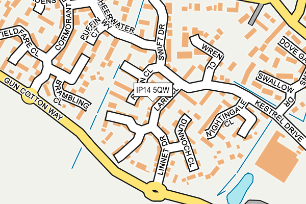 IP14 5QW map - OS OpenMap – Local (Ordnance Survey)
