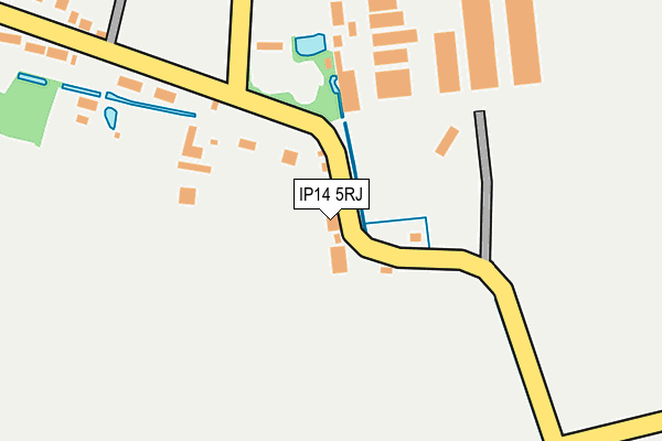 IP14 5RJ map - OS OpenMap – Local (Ordnance Survey)