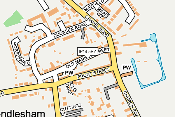 IP14 5RZ map - OS OpenMap – Local (Ordnance Survey)