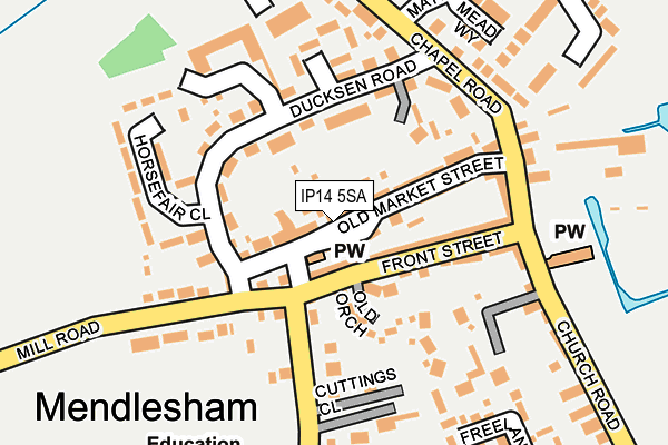 IP14 5SA map - OS OpenMap – Local (Ordnance Survey)