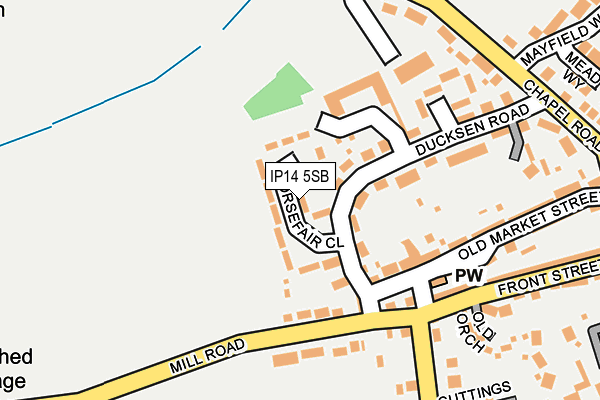 IP14 5SB map - OS OpenMap – Local (Ordnance Survey)