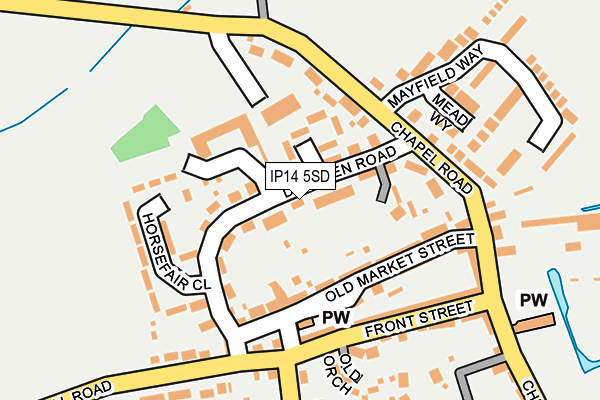 IP14 5SD map - OS OpenMap – Local (Ordnance Survey)