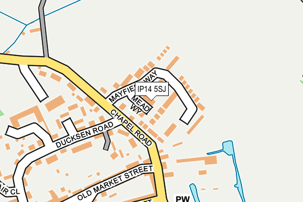 IP14 5SJ map - OS OpenMap – Local (Ordnance Survey)