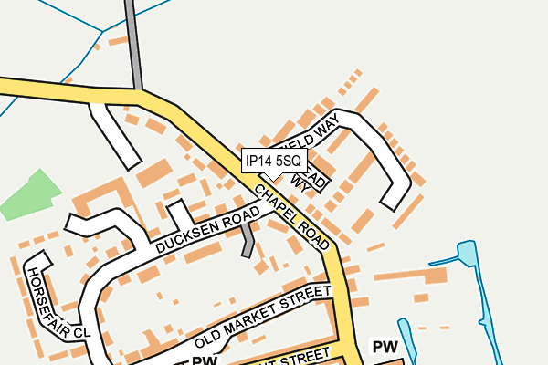 IP14 5SQ map - OS OpenMap – Local (Ordnance Survey)