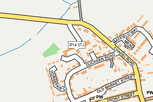 IP14 5TJ map - OS OpenMap – Local (Ordnance Survey)