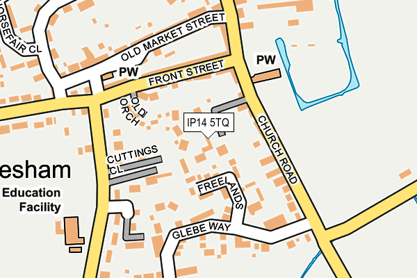 IP14 5TQ map - OS OpenMap – Local (Ordnance Survey)