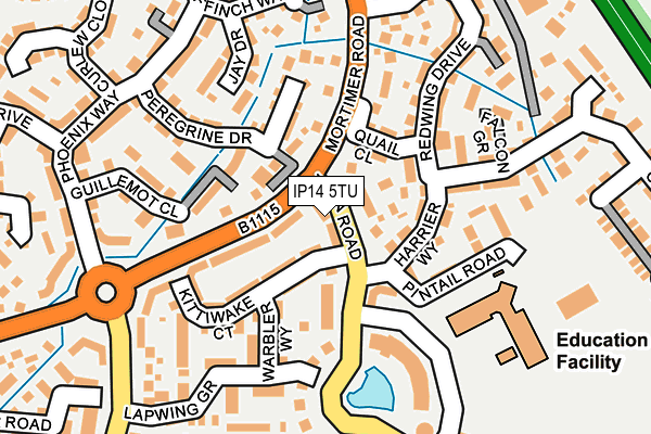 IP14 5TU map - OS OpenMap – Local (Ordnance Survey)
