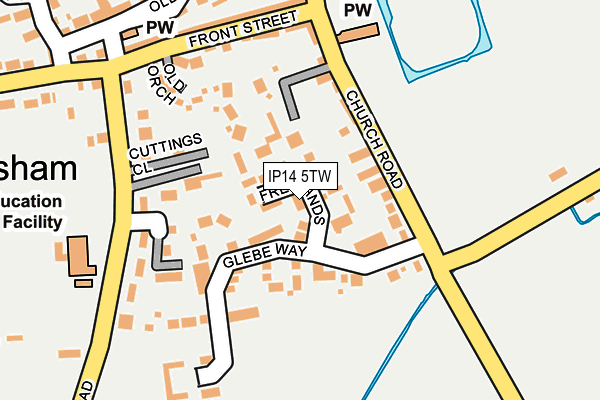 IP14 5TW map - OS OpenMap – Local (Ordnance Survey)