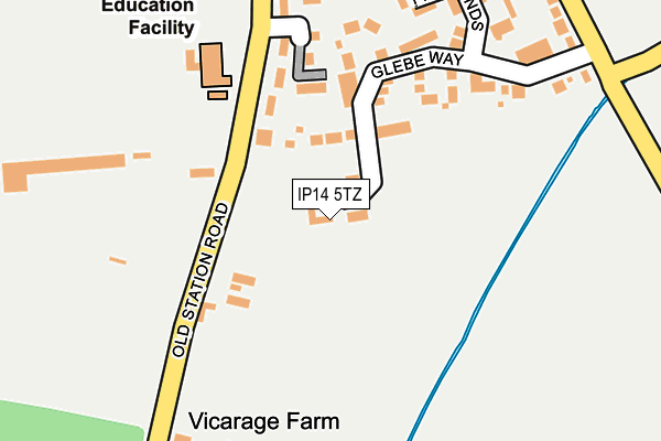 IP14 5TZ map - OS OpenMap – Local (Ordnance Survey)