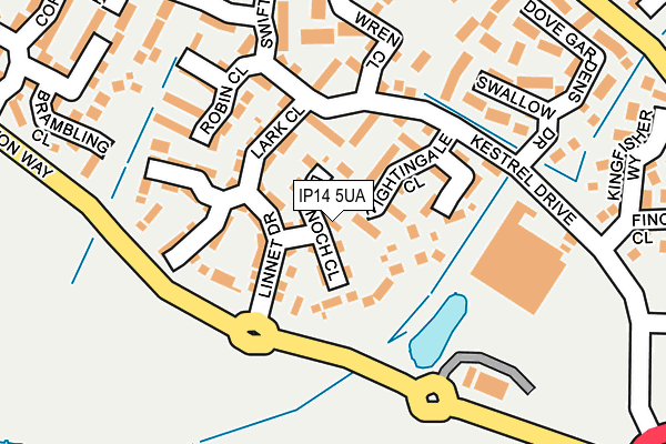 IP14 5UA map - OS OpenMap – Local (Ordnance Survey)