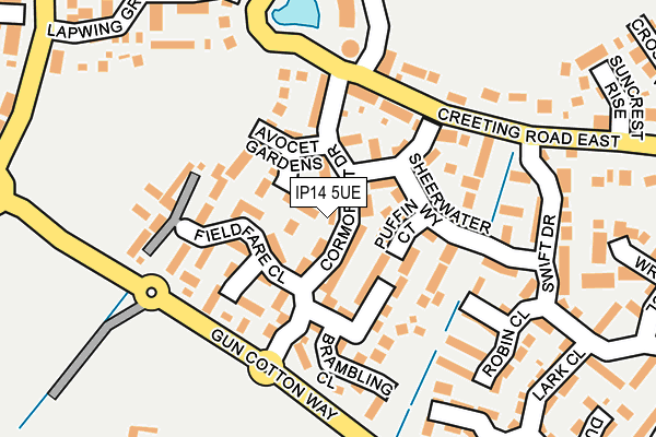IP14 5UE map - OS OpenMap – Local (Ordnance Survey)