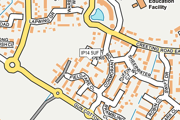 IP14 5UF map - OS OpenMap – Local (Ordnance Survey)