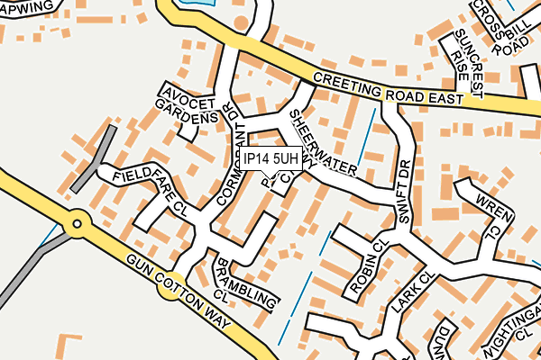 IP14 5UH map - OS OpenMap – Local (Ordnance Survey)